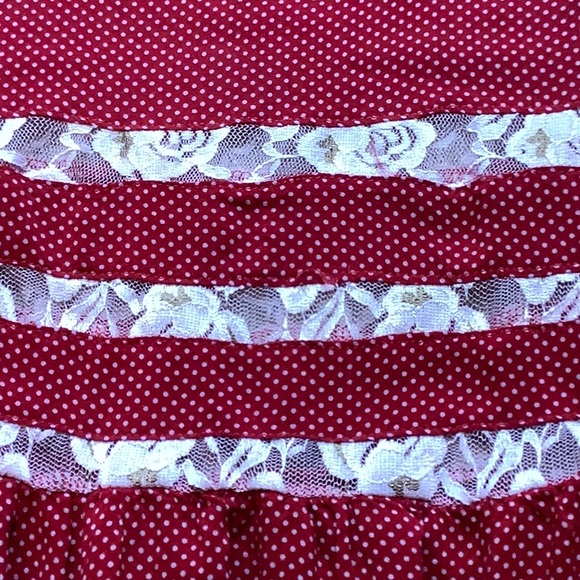 Assorted Brand Red Polka Dot Tank Lace Detail Sz S - Picture 3 of 5
